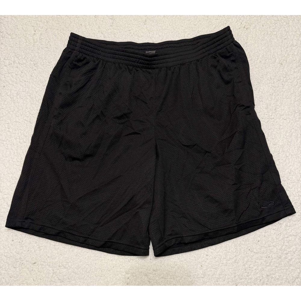 Champion Mens Athletic Shorts Black Mesh 100% Polyester Size XL 99084-AWZ